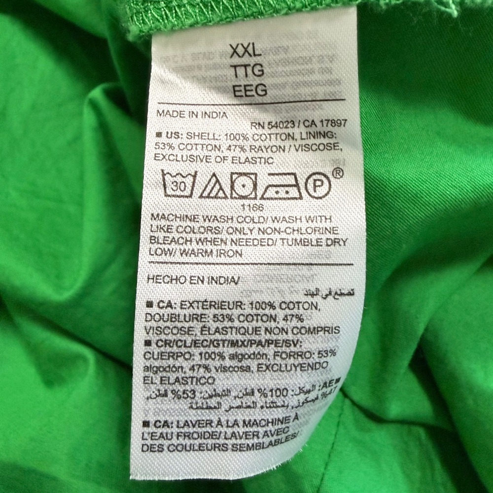 Old Navy Dress Womens XXL Green Puff Sleeve Smocked Cotton Midi Cottagecore - Picture 7 of 12